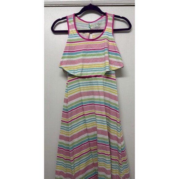 SO Authentic Girls Maxi Dress Striped Multi-Color Size L/14 - Picture 1 of 3
